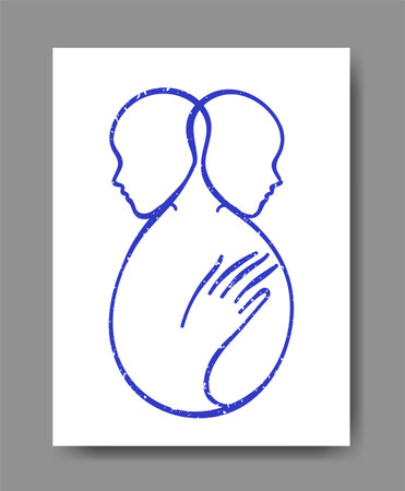 Couple of people in an embraceのイラスト素材