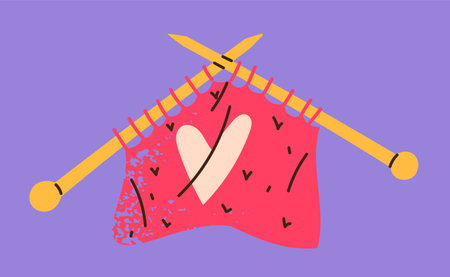Knitting needles vector hand drawnのイラスト素材