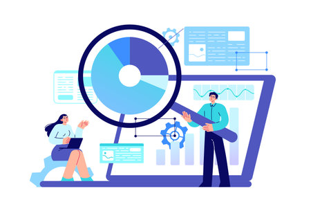 Information technology, workers analyze dataのイラスト素材