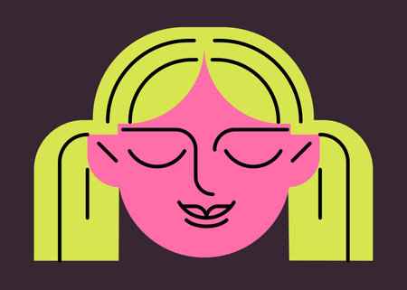 Stylized creative portrait of womanのイラスト素材