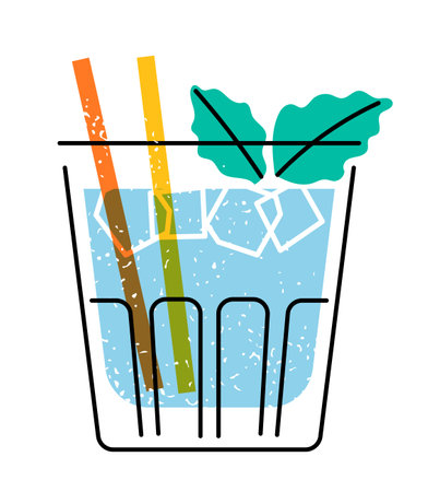 Cocktail glass drink vector illustrationのイラスト素材