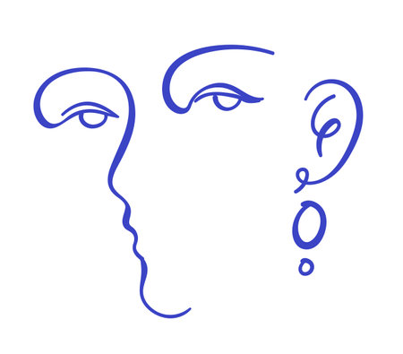 Continuous one line drawing abstract faceのイラスト素材