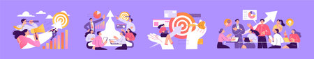 Business, office staff meeting, colleagues workingのイラスト素材