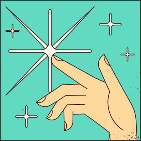 Shining stars and a touching handのイラスト素材