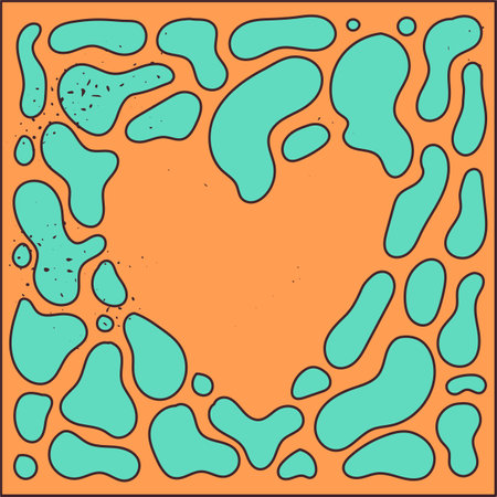 Heart shape made of fragmentsのイラスト素材