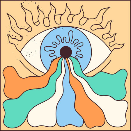 Eye vision, watch spots of colorのイラスト素材
