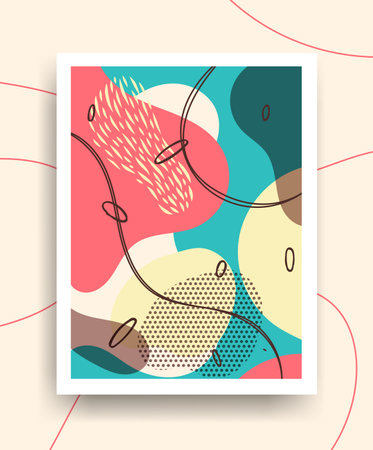 Brochure template abstract shapes vectorのイラスト素材