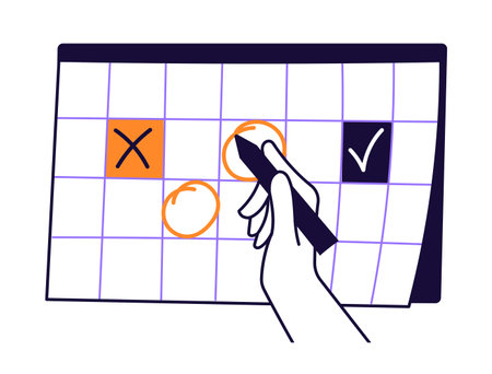 Hand holding pen writing, taking notes, planning scheduleのイラスト素材