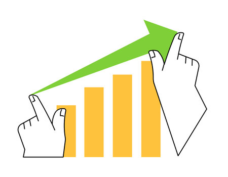 Growing graph Infographic vector illustrationのイラスト素材