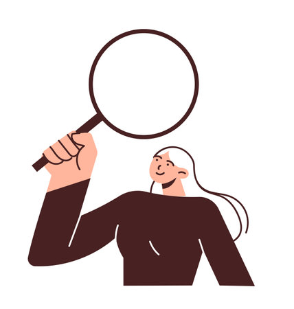 Person with a magnifying glass, templateのイラスト素材