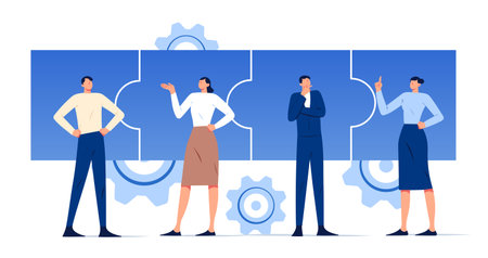 Business people teamwork collective work vector illustrationのイラスト素材