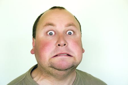 Mr Bumgrope strains hard to hold in a particularly smelly bottom burpの写真素材