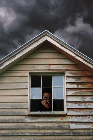 Freaky shed with screaming inhabitantsの写真素材