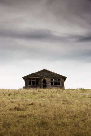 An old abandoned house, Hawke's Bay, New Zealandの写真素材