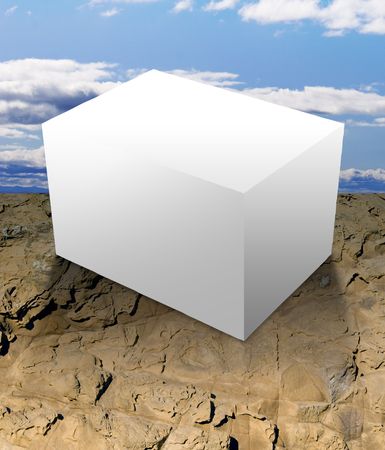 A blank box ready for your product - guides included for easy isolation of shapes and surfacesの写真素材