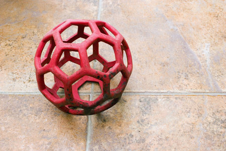 A dogs favourite and worn rubber chew toyの写真素材