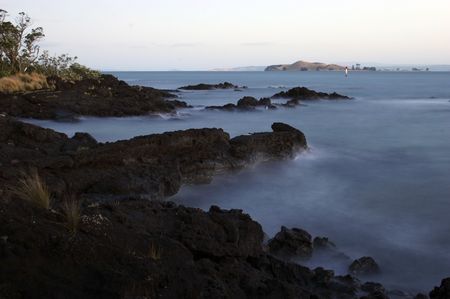Rocks at Rangitoto Island, Hauraki Gulf, New Zealand. の写真素材