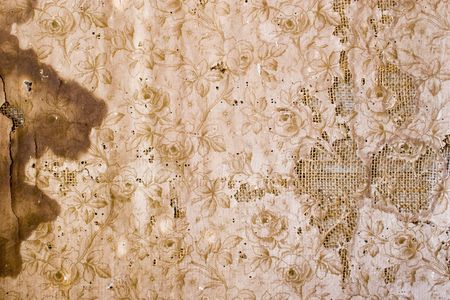texture of old wallpaper on hesianの写真素材
