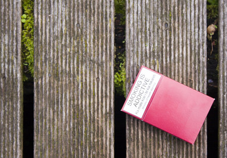 A cigarette packet on the deck