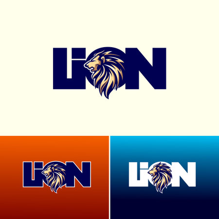 luxury and esport style lion illustration vector logo