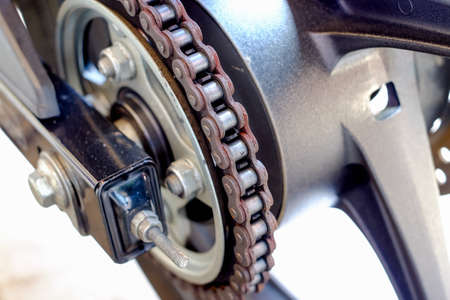 detail a motorcycle chain of bigbikeの写真素材