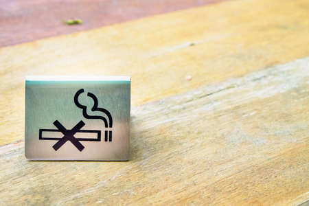 No smoking signage on the tableの写真素材