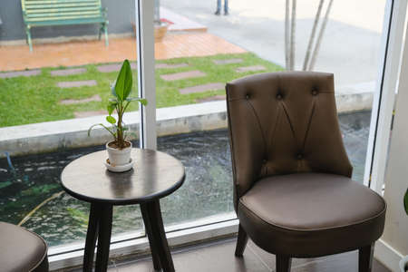 Decoration in living room with chairの写真素材