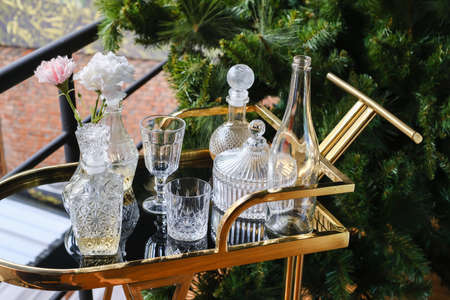 glassware on the shelf Kitchenwareの写真素材