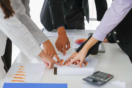 Asian business in seminar or employees group meeting in a conference roomの写真素材