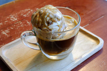 Affogato with Ice Cream and Coffeeの写真素材