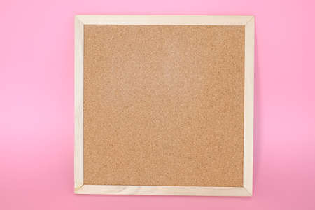 Cork board on pink backgroundの写真素材