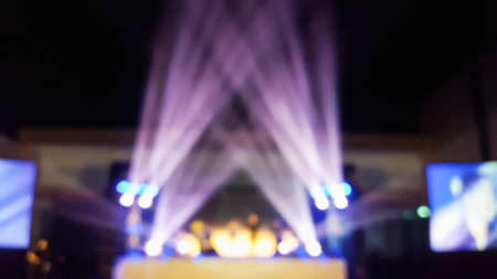 Abstract blur stage lights and spotlight lights on concert or eventの写真素材