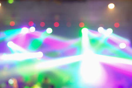 Abstract blur stage lights and spotlight lights on concert or eventの写真素材