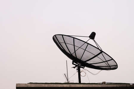 Big Black Satellite Dish isolatedの写真素材