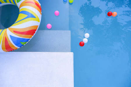 top view of swimming poolの写真素材