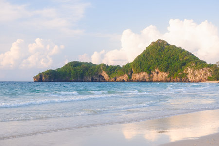 Tropical beach seaside and blue sky at Thungsang bay in Chomphon province Thailand