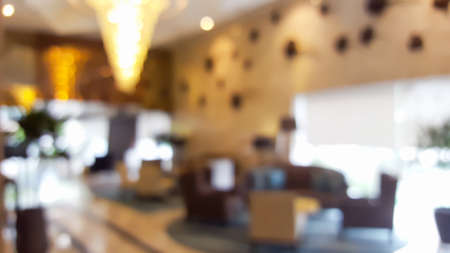 Abstract blur lobby in hotelの写真素材
