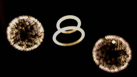 Blurred LED bokeh light night backgroundの写真素材