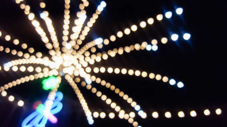 Blurred LED bokeh light night backgroundの写真素材