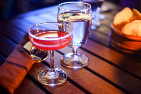 cocktail or mock tail drinking on tableの写真素材