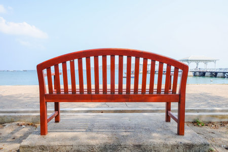 wooden Chairs Seat by the sea