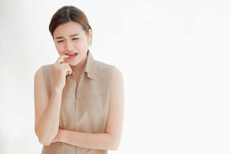 Asian woman have a toothacheの写真素材