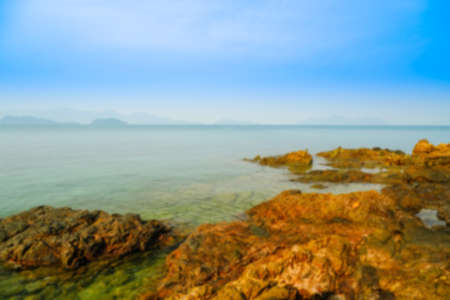 abstract blurred Ko Wai is a small island in Ko Chang Archipelago, Trat Province, eastern Thailand, Tropical beach seasideの写真素材