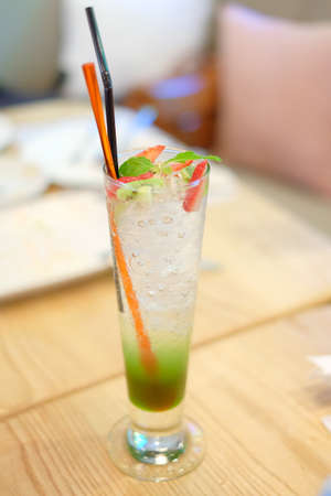 refreshing summer cocktail on tableの写真素材