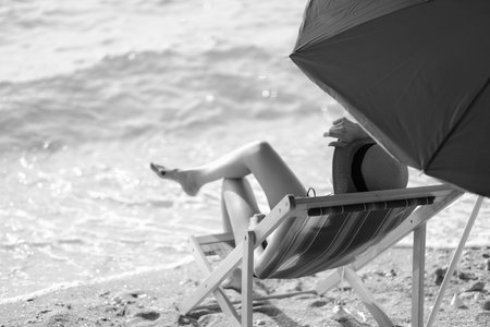 portrait asian woman sexy bikini in seaside happy life on summer season