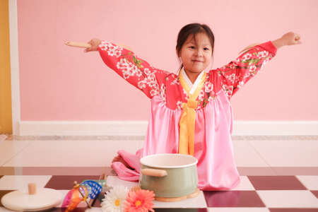 portrait cute asian little child girlの写真素材