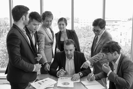 Business staff or personnel group meeting and teamwork successful in officeの写真素材