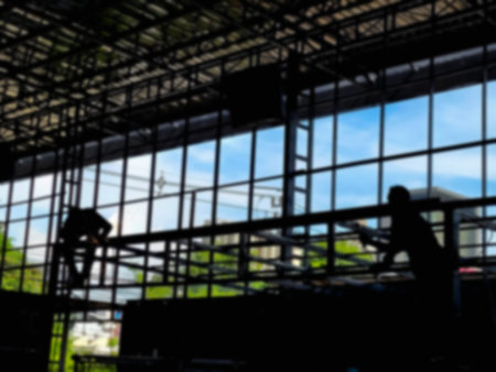 Abstract blur silhouette factory worker for hot work