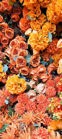 fake many flower in the wall background