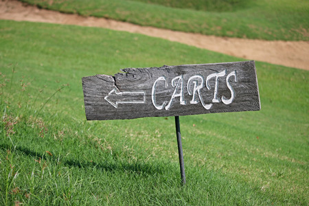 Carts way sign at golf courseの写真素材